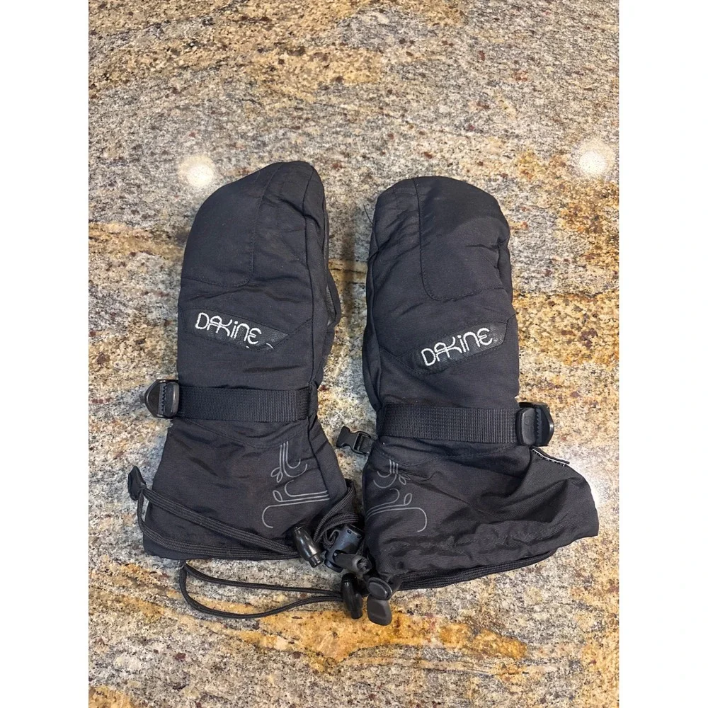 Dakine Tahoe Mitt Black Leather Palm Ski Snowboard Mittens Small 1400-510-28